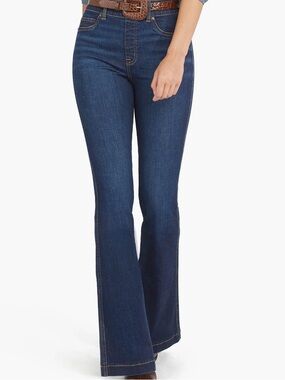 SPANX Dark Blue High-Rise Flare Jeans